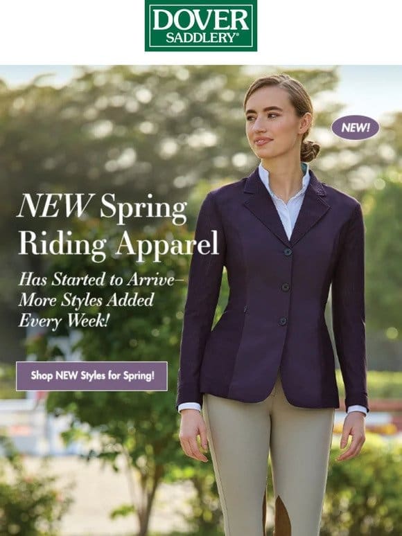 New Spring Riding Apparel Has Started to Arrive!