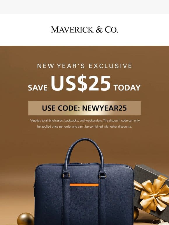 New Year’s Exclusive: $25 Off Your Perfect Work Bag