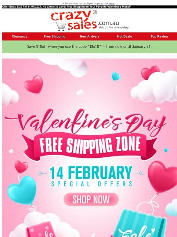 No Limits to Love : Free Shipping on Your Favorite Valentine’s Picks!*