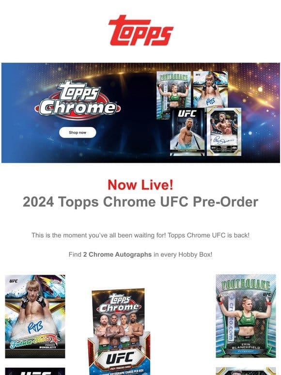 Now Live: 2024 Topps Chrome UFC Pre-Order!