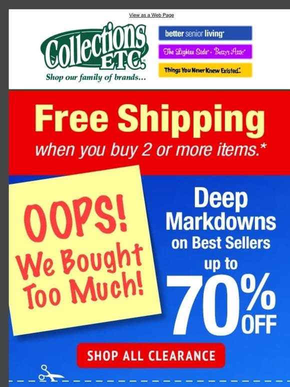 Oops! Excess Inventory = Big Savings for You!