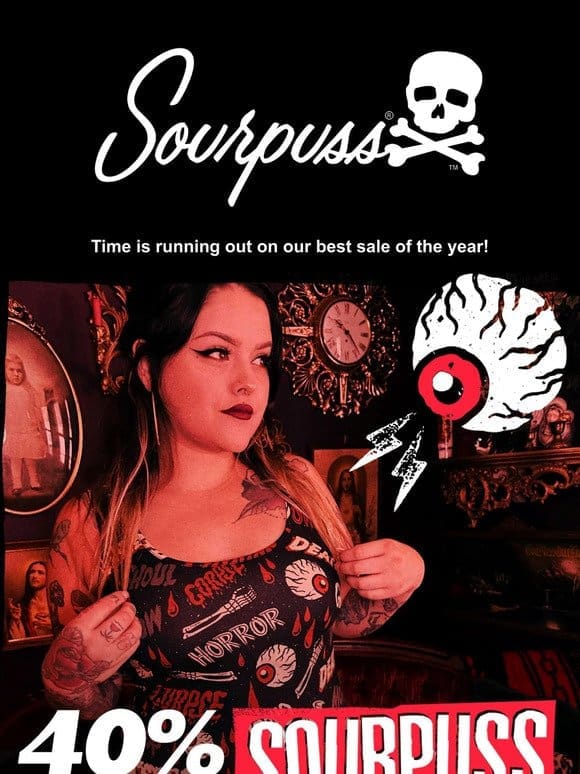 Our Best Sale Ends Soon ⚡️ 40% Off All Sourpuss Dresses & Apparel!