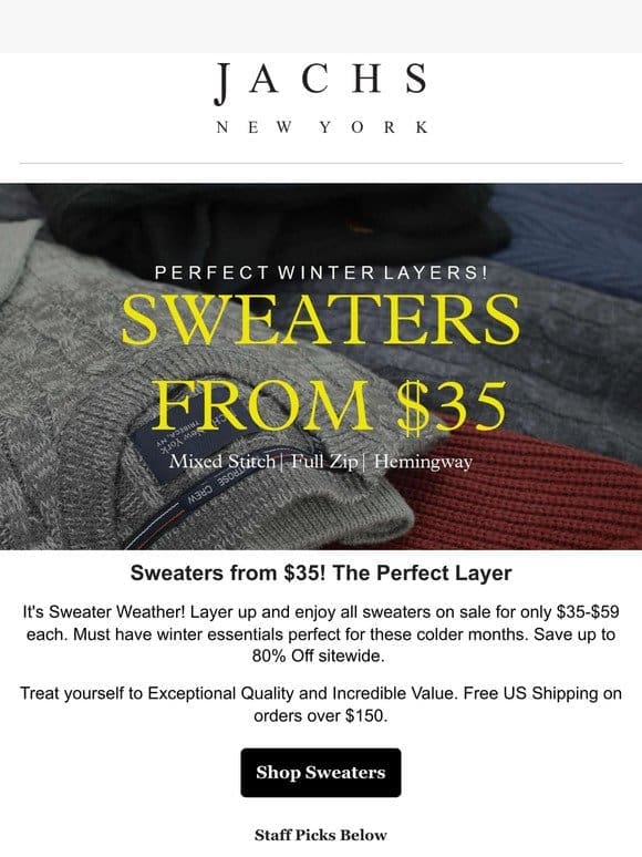 Perfect Winter Sweaters from 35!