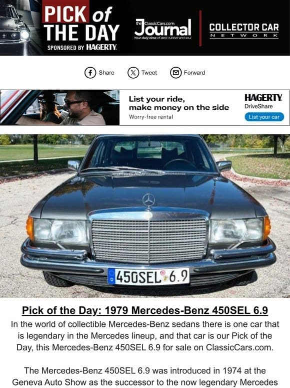 Pick of the Day: 1979 Mercedes-Benz 450SEL 6.9