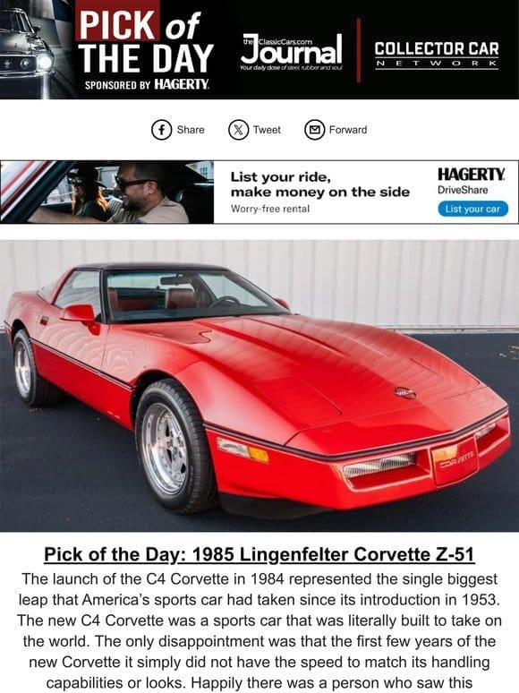 Pick of the Day: 1985 Lingenfelter Corvette Z-51