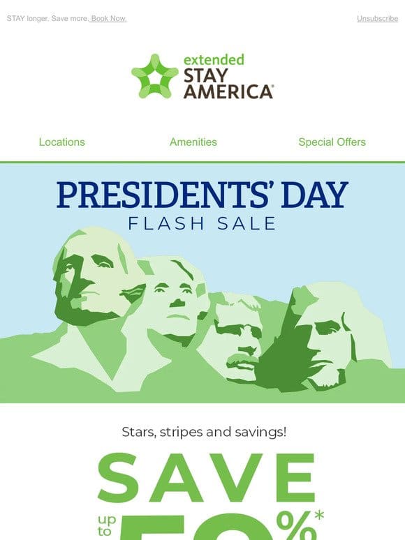 Presidents’ Day FLASH Sale – Save up to 59%*!