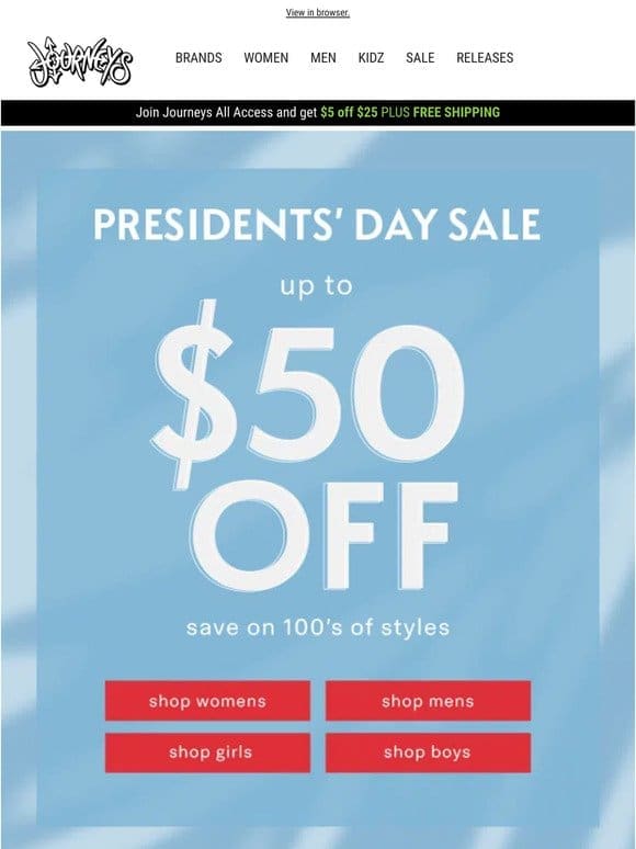 Presidents’ Day Savings are waiting!