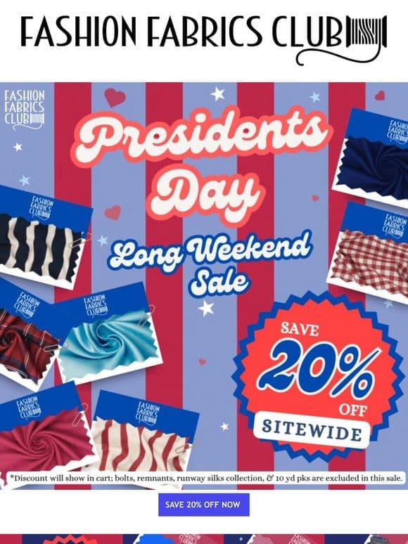 Presidents Day Sitewide Sale Starts Now