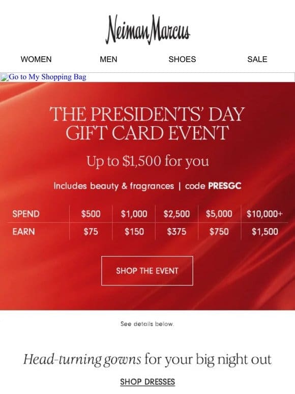 Presidents’ Day Weekend: Claim your gift card now!