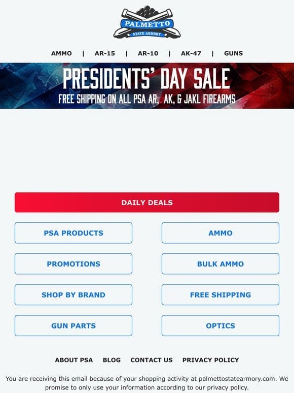 Presidents’ Day Weekend Deals On Armalite Rifles， 5.7 Rocks， PSA AR-10， And Much More!