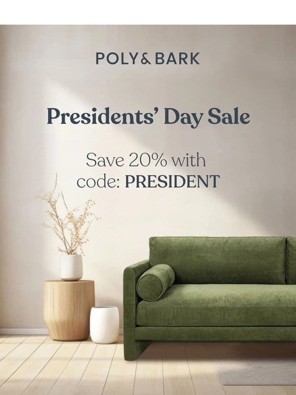 Presidents day sale Enjoy 20% off