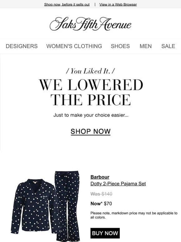 Price Drop Alert! Buy your Barbour pajamas & more now…