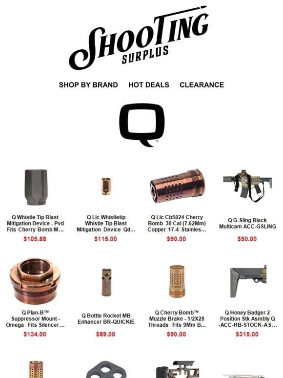 Q Best Sellers，   Bomb， Whistle Tips， Barrels， Stocks