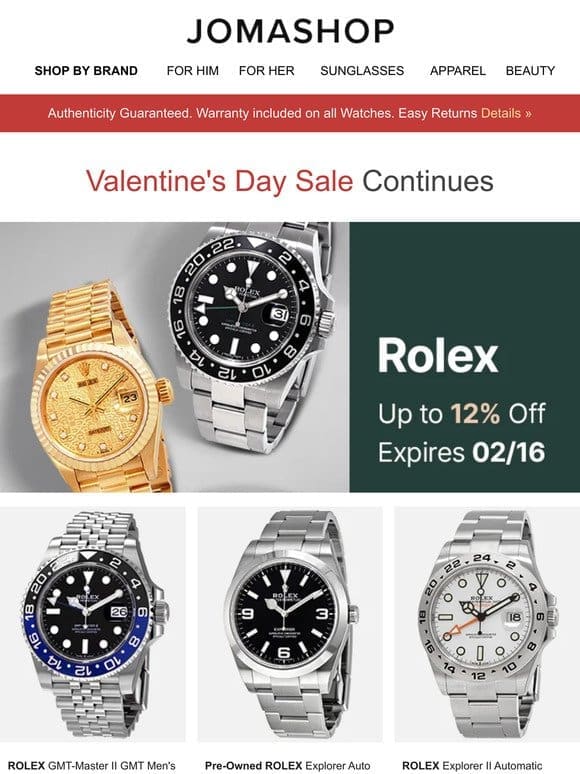 ROLEX • CREED • BULOVA • VERSACE • GOLD WATCHES • & MORE