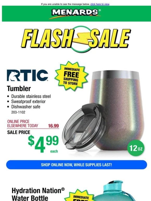 RTIC® 32 oz Insulated Bottle ONLY $5.99!