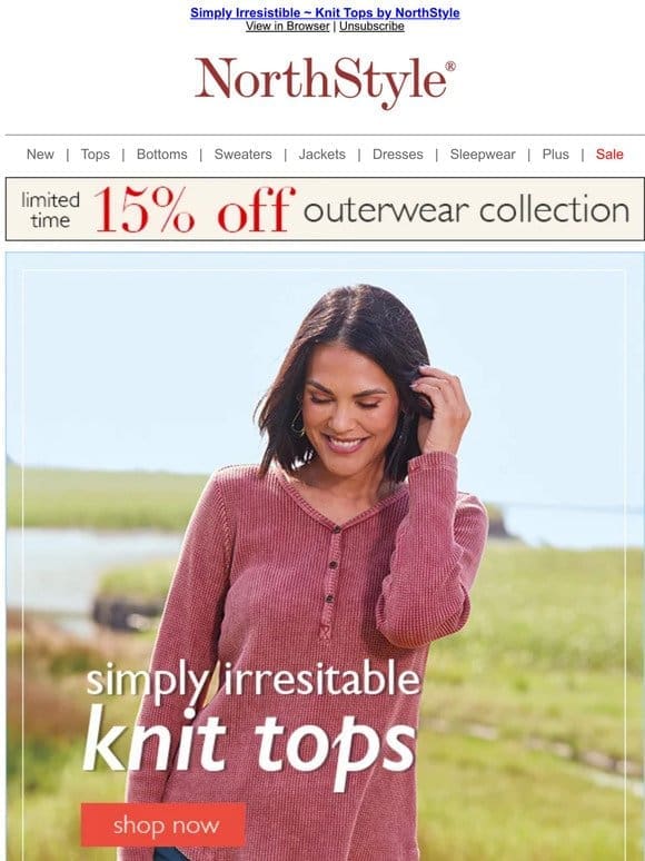 Refreshing New Colors & Styles ~ Knit Tops ~ Shop Now