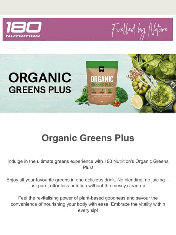 Revitalise Your Health with Organic Greens Plus