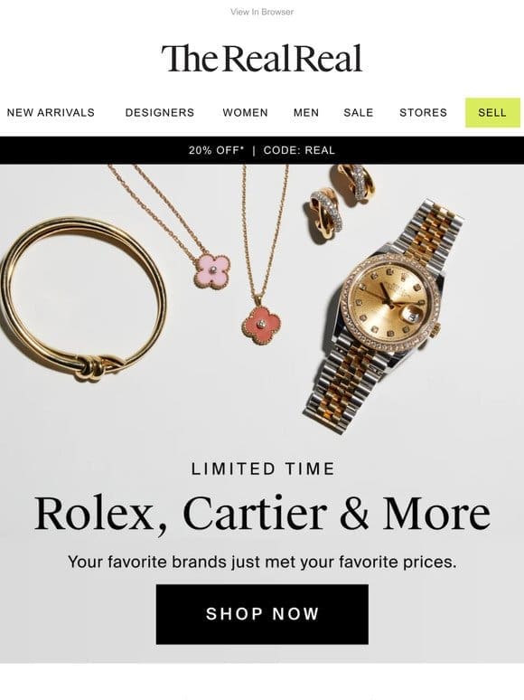 Rolex， Cartier & more on sale