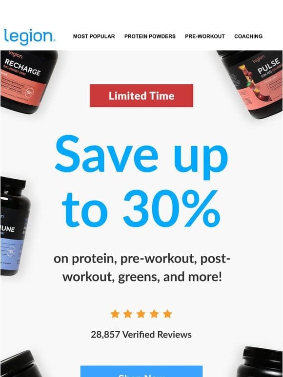 [SALE] Save up to 30% on our bestselling supplements!