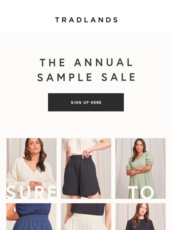 SAMPLE SALE INCOMING