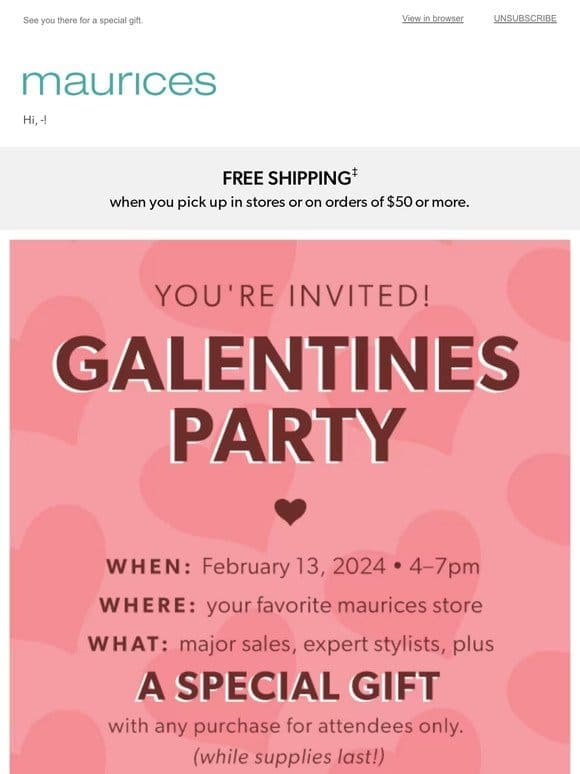 SAVE THE DATE   Galentines party coming to a store near you