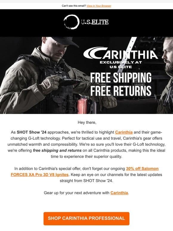 SHOT Show 24 Preview: Discover Carinthia’s G-Loft Gear with our Special Offer!