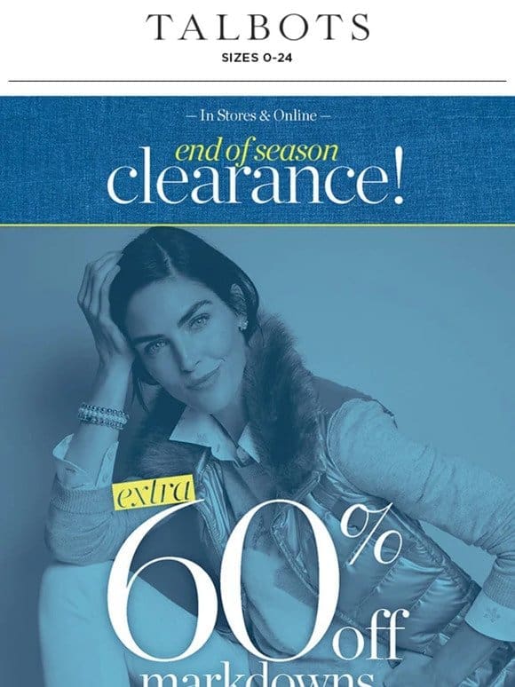 STOCK UP with 60% off clearance!