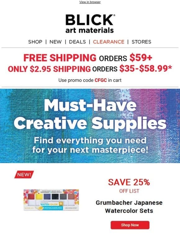 Save on creative essentials!