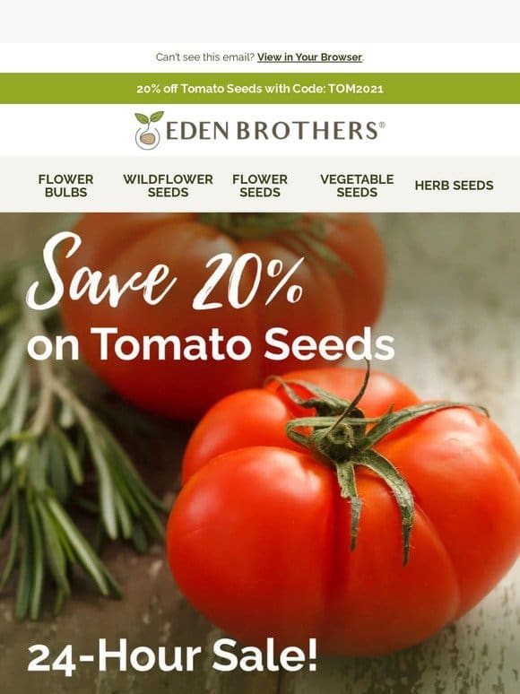 Seed Sale: 20% Off Tomatoes!