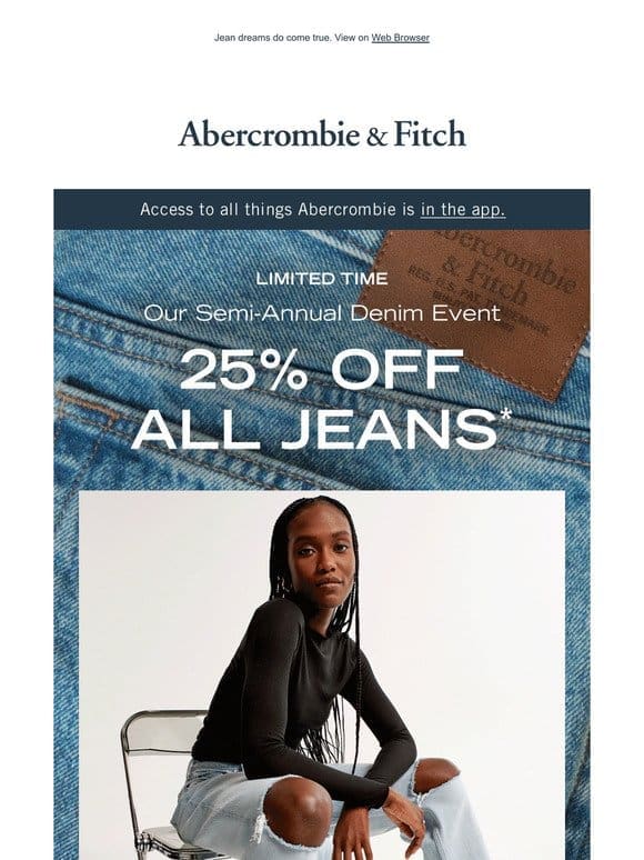 Semi-Annual Denim Event: 25% OFF