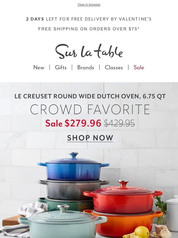 Serve up something they’ll ❤️ with Le Creuset.