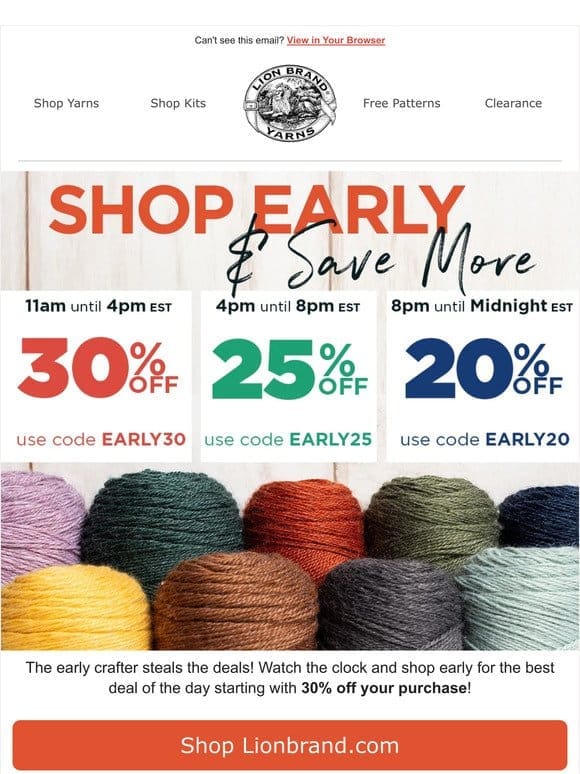 Shop Early & Save More!