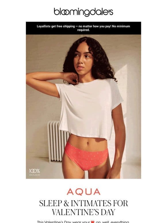 Slip into AQUA’s Valentine’s pj’s， intimates & more