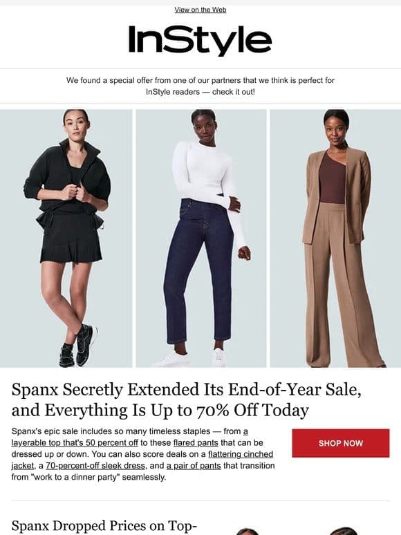 Spanx Secretly Extended Its End-of-Year Sale， and Everything Is Up to 70% Off Today