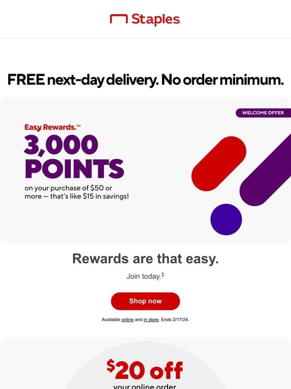 Special loyalty offer: Enjoy 3K points with your purchase of $50 or more.