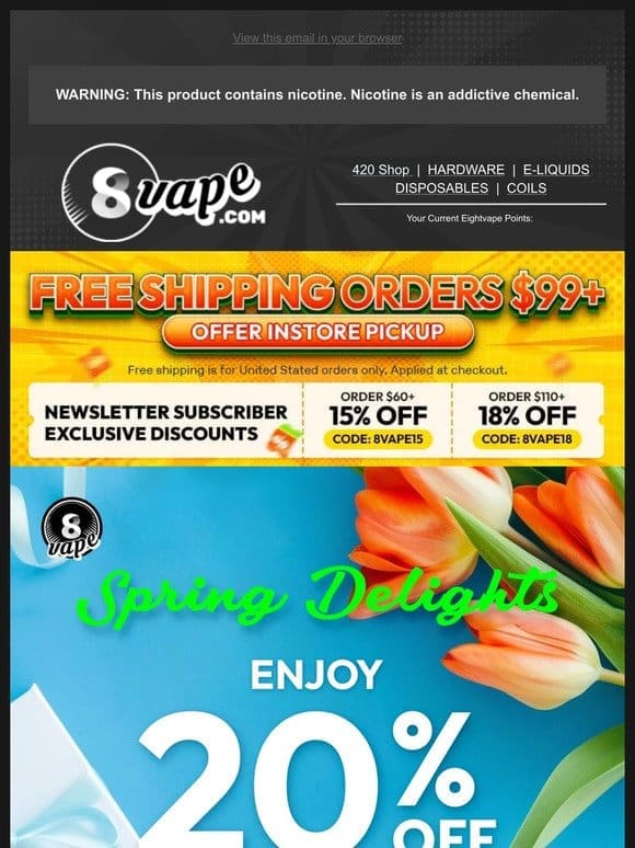 Spring Fling: Enjoy 20% Off Everything Site-wide!