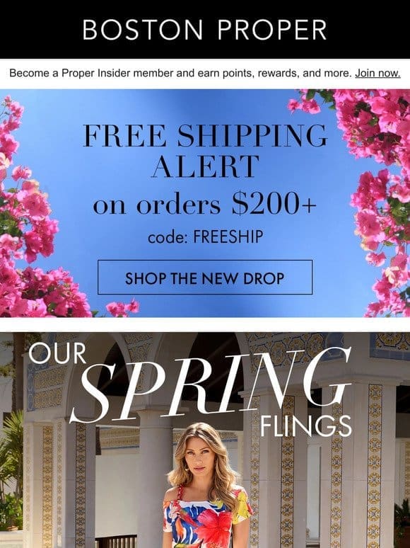 Spring Flings + Free Shipping