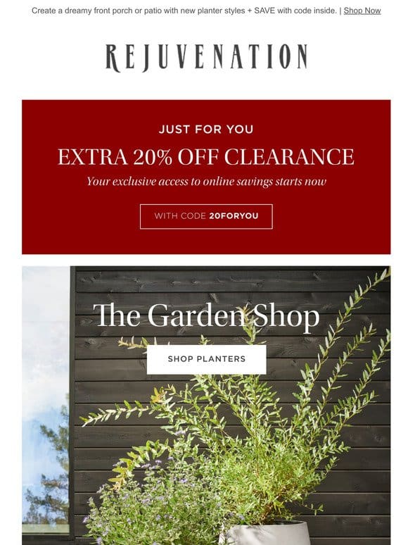 Starts today: Save an additional 20% off clearance styles