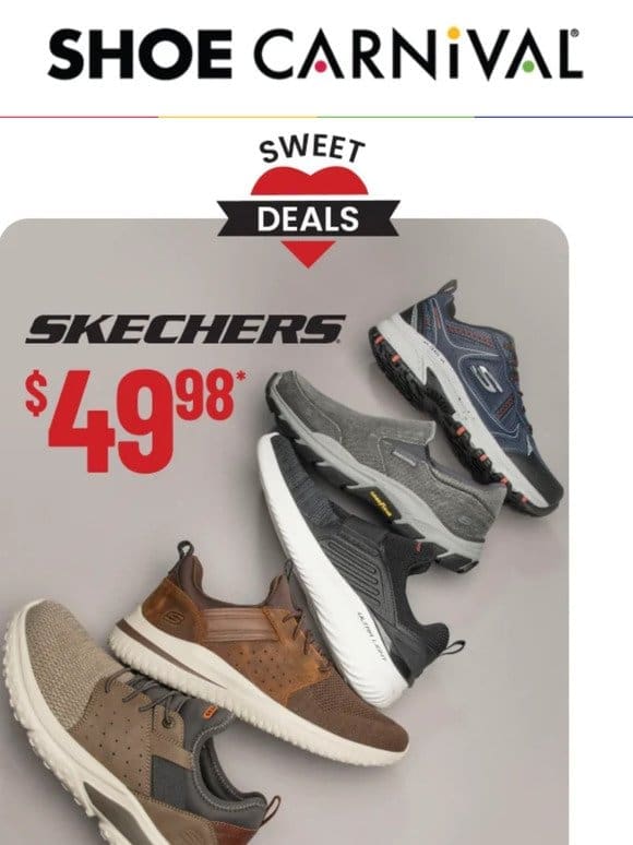 Step into $49.98 Skechers