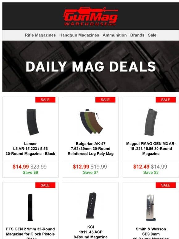 Stock Up On Your Favorite Mags | Black Lancer L5 30rd AR-15 .223 Mag for $15