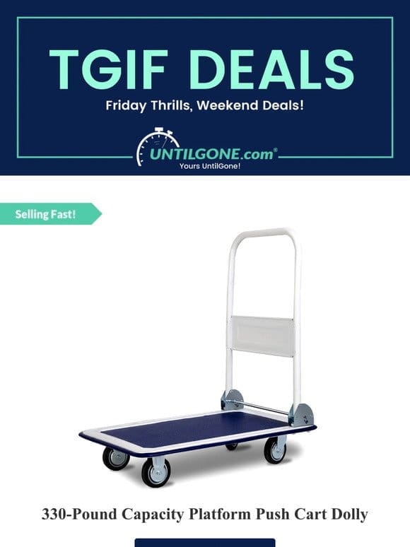 TGIF Deals – 45% OFF 330-Pound Capacity Platform Push Cart Dolly