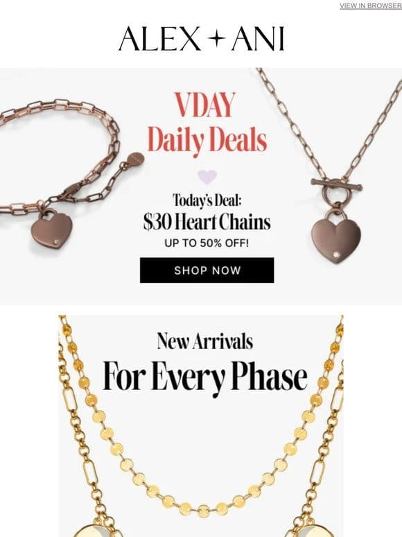 TODAY ONLY   50% Off Heart Chains