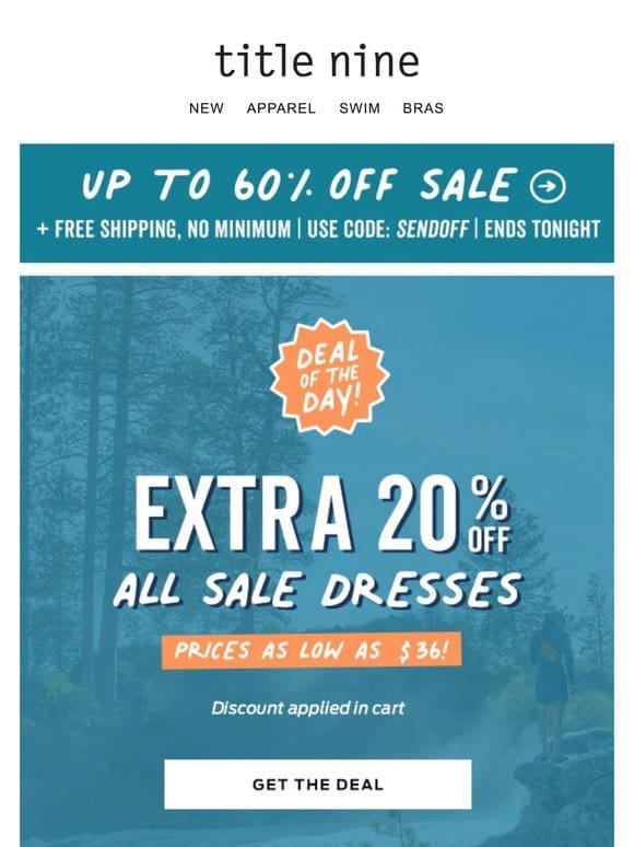 TODAY ONLY! Extra 20% off all sale dresses