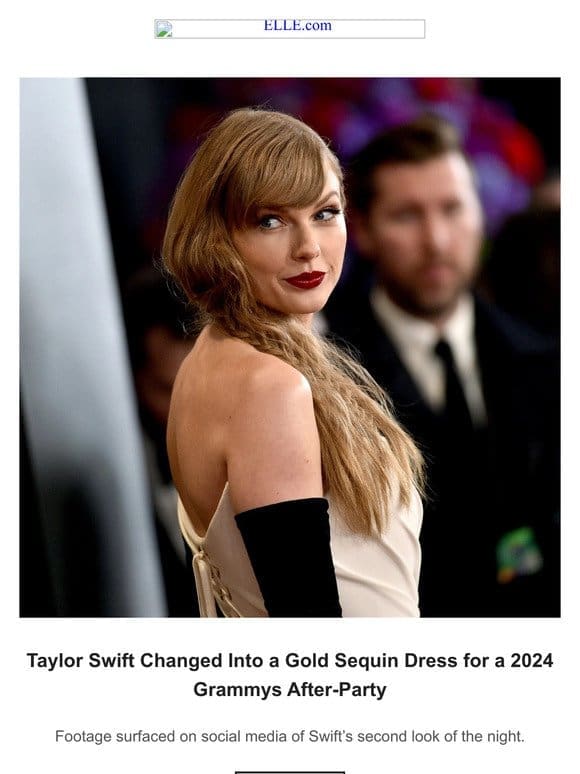 Taylor Swift Changed Into a Gold Sequin Dress for a 2024 Grammys After-Party