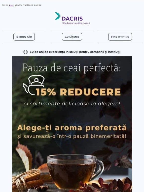 Te invităm să îți alegi aroma preferată de ceai! Cu 15% REDUCERE!