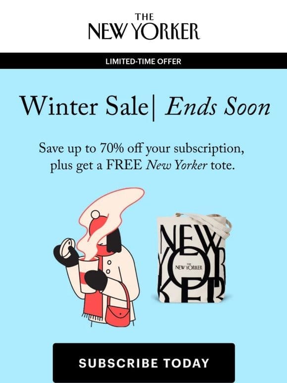 The New Yorker Winter Sale Ends Soon! Save Up to 70%