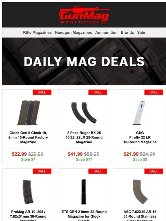 These Mag Deals Never Looked So Good | Glock Gen 5 Glock 19 15rd Mags for $23