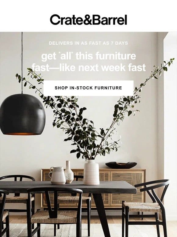 This furniture is shipping *SO* fast