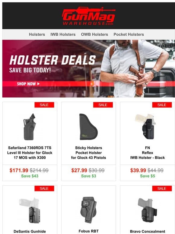 Thursday Holster Deals | Safariland 7360 RDS Glock 17 Holster for $172