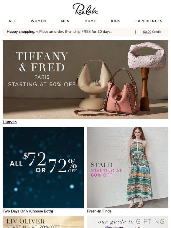 Tiffany & Fred Paris Starting at 50% Off